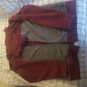 Van's Zip Up Hoody  Maroon and Gray XLarge